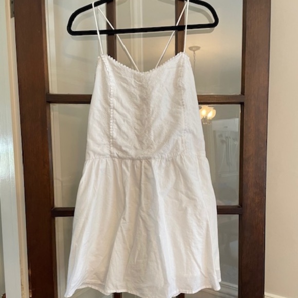Gap White Embroidered Cami Dress, Size Medium Petite - Picture 1 of 7